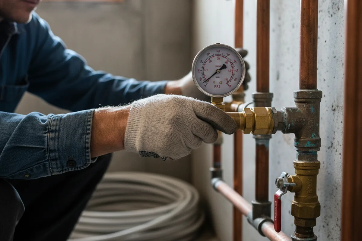Pressure testing a repaired line during Water Line Repair in Zeeland